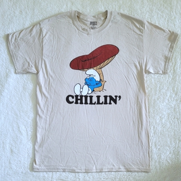 Brisco Brands Lazy🥱 Smurf💙 "Chillin'" Graphic Tee👕 - NWT - Picture 6 of 11